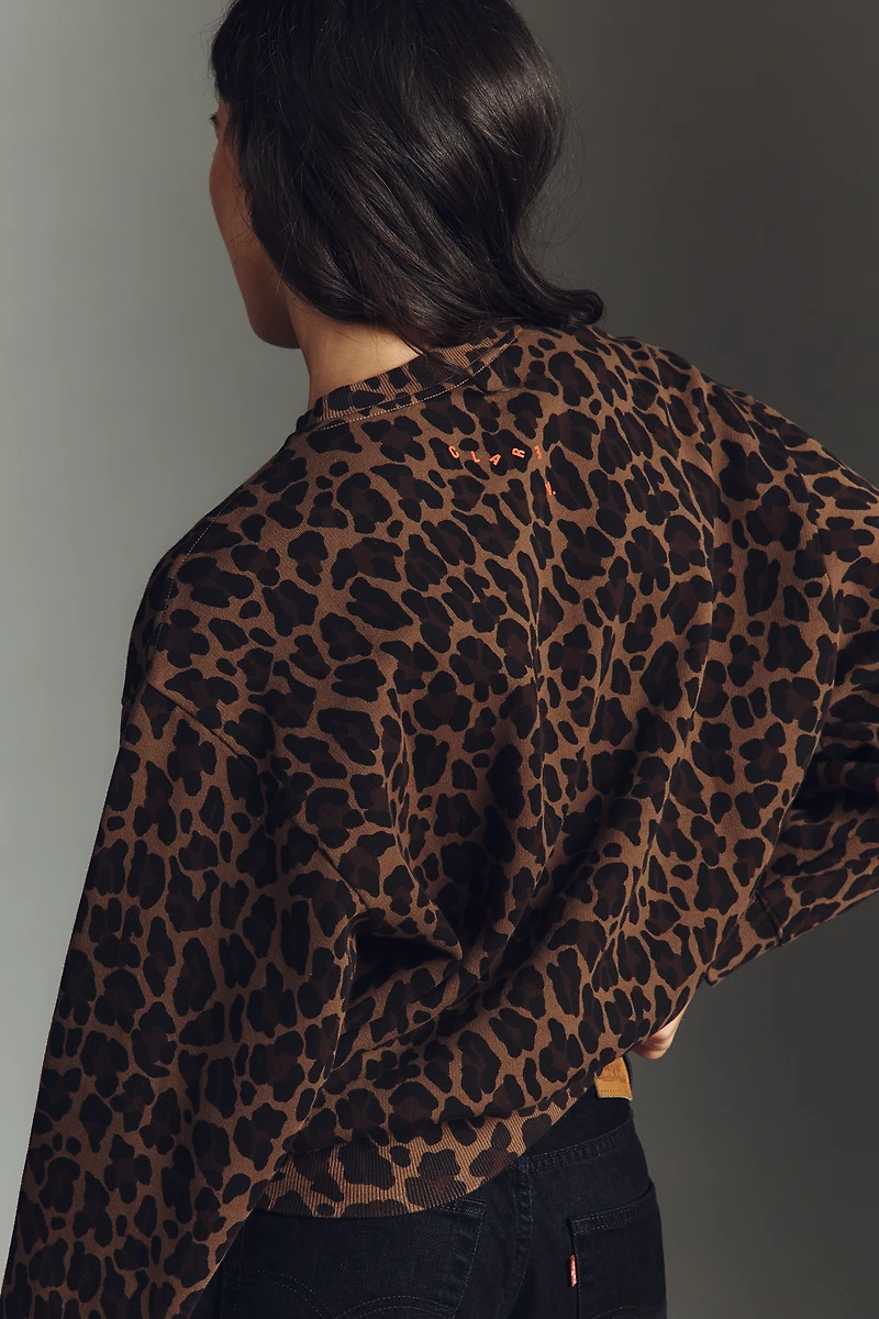 Clare V. Oversized Animal Print Sweatshirt