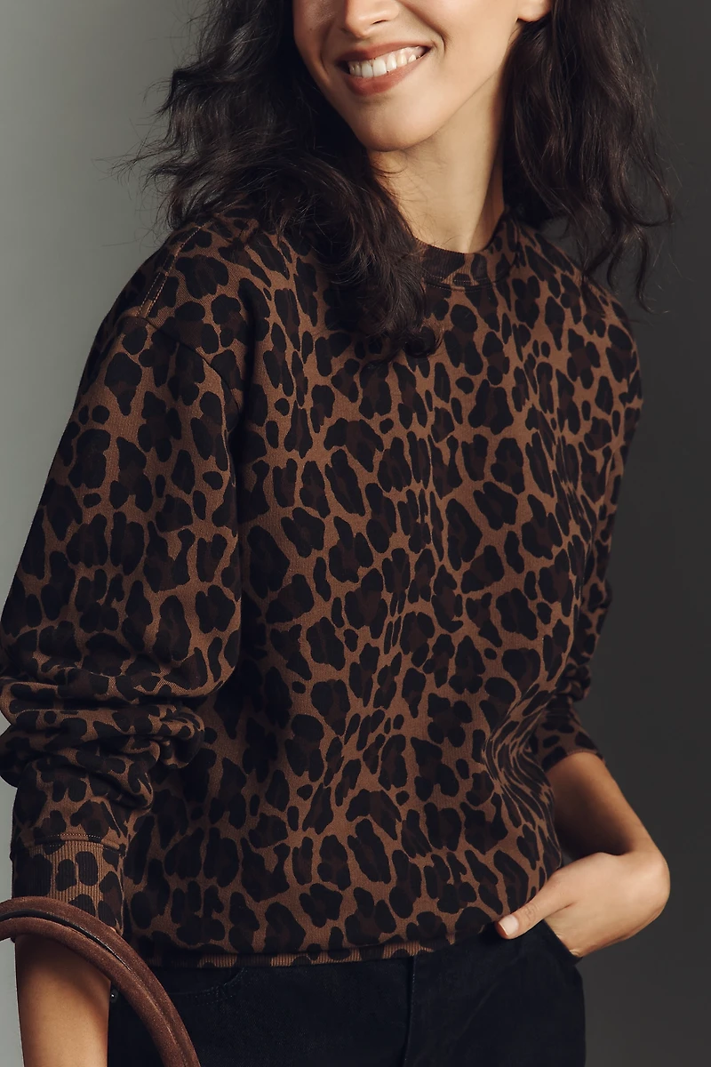 Clare V. Oversized Animal Print Sweatshirt