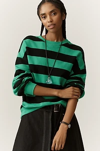 Letluv Striped Long-Sleeve Crew-Neck Pullover