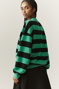 Letluv Striped Long-Sleeve Crew-Neck Pullover