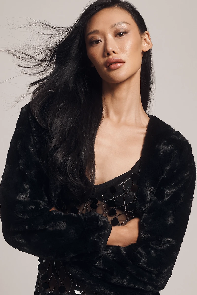 Maeve Faux Fur Shrug