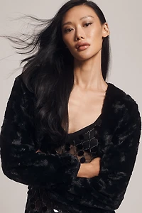 Maeve Faux Fur Shrug