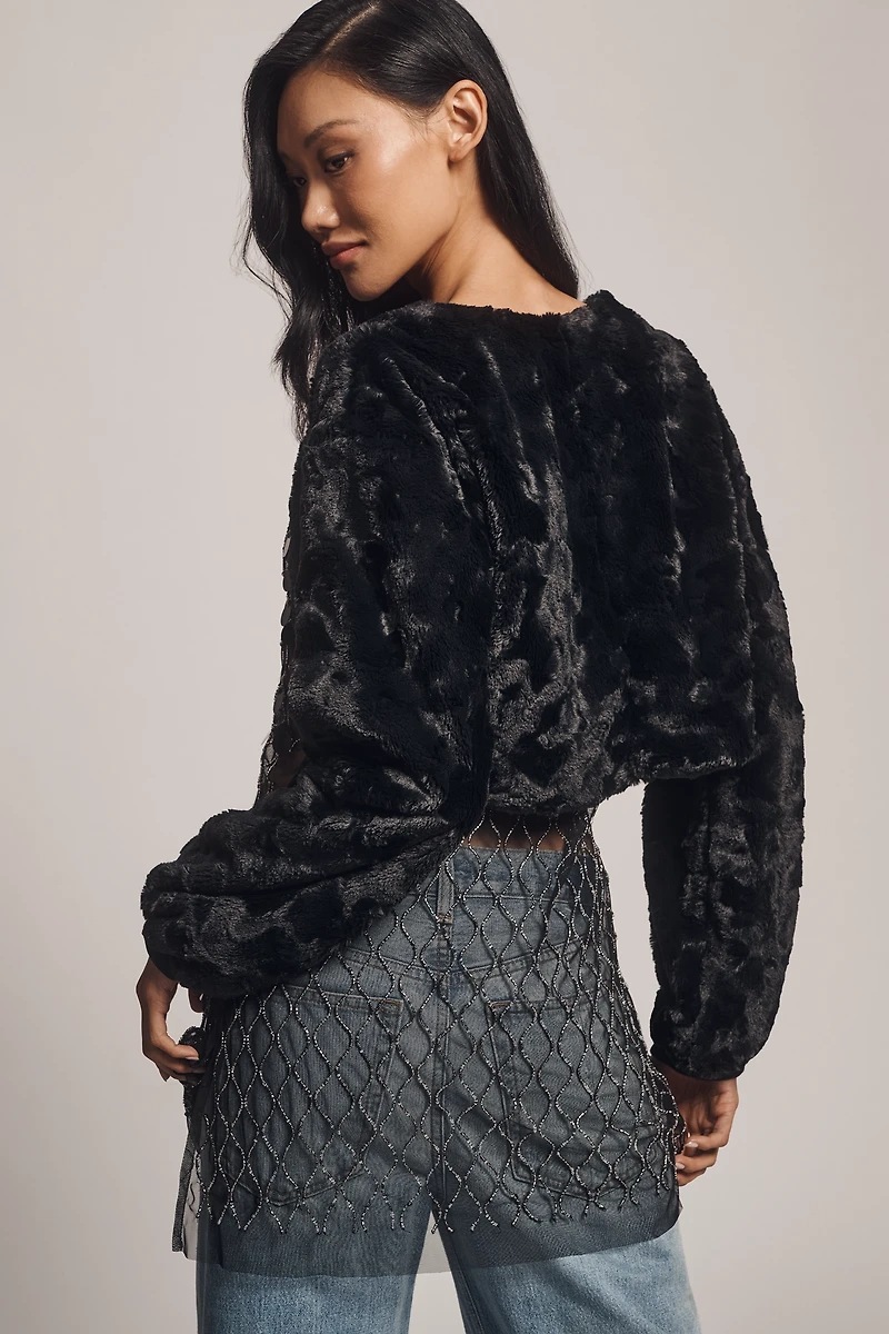 Maeve Faux Fur Shrug