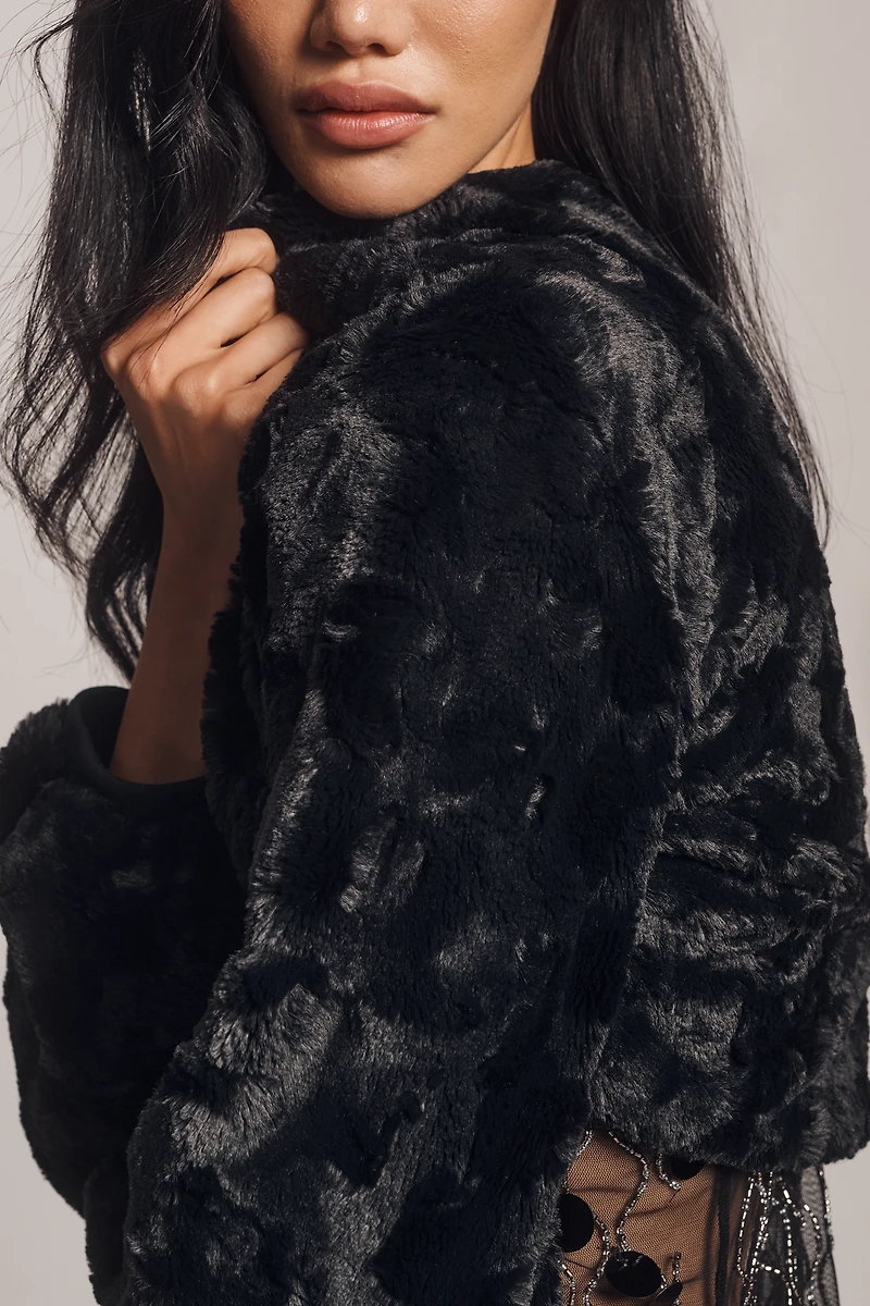 Maeve Faux Fur Shrug