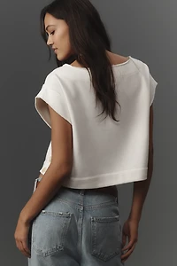 By Anthropologie Drop-Shoulder Crop Top