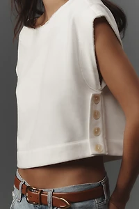 By Anthropologie Drop-Shoulder Crop Top