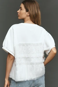 Maeve Short-Sleeve Smocked Ruffled Top