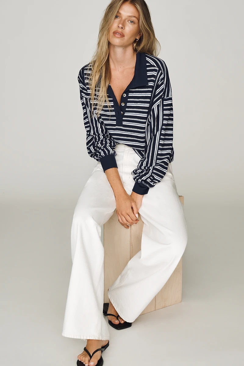 Pilcro Cotton Polo Top
