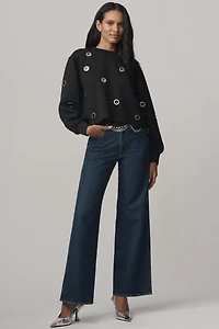 By Anthropologie Crew-Neck Grommet Sweatshirt