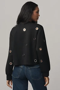 By Anthropologie Crew-Neck Grommet Sweatshirt