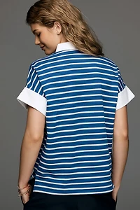 English Factory Collared Stripe Top