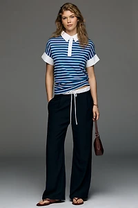 English Factory Collared Stripe Top