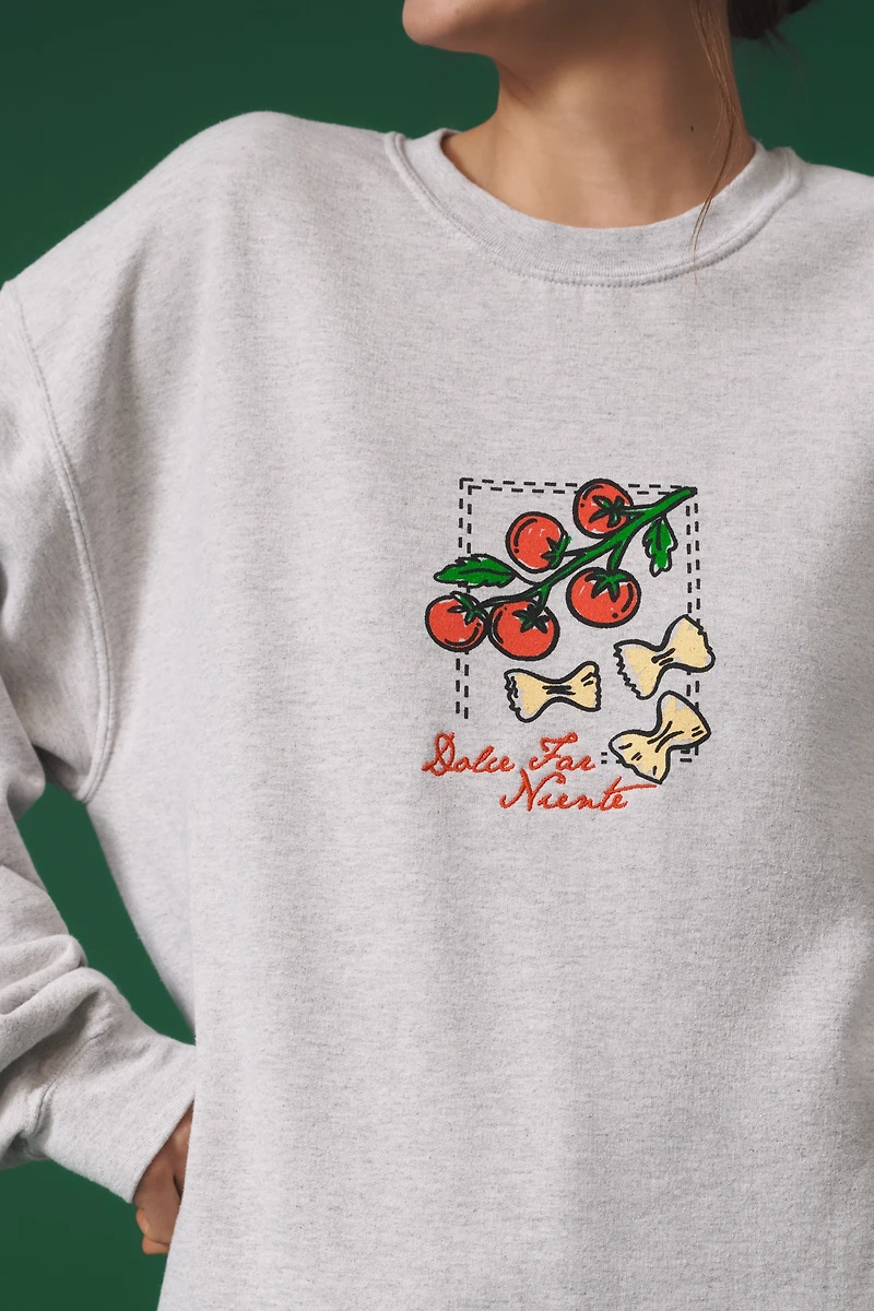 By Anthropologie Dolce Far Niente Graphic Sweatshirt