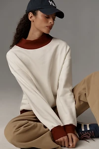 By Anthropologie Colorblocked Mock-Neck Pullover