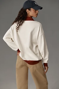 By Anthropologie Colorblocked Mock-Neck Pullover