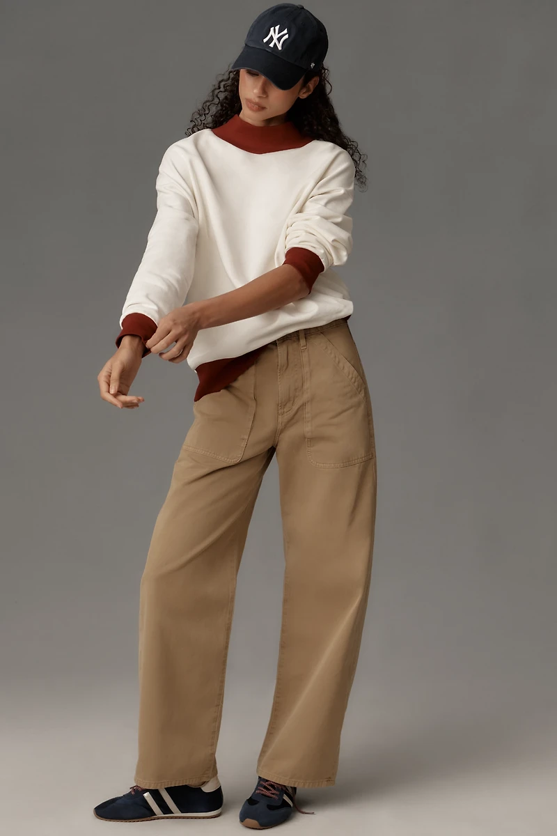 By Anthropologie Colorblocked Mock-Neck Pullover