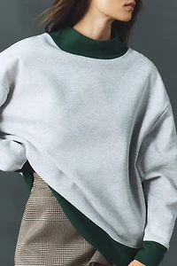 By Anthropologie Colorblocked Mock-Neck Pullover