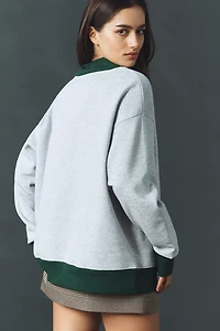 By Anthropologie Colorblocked Mock-Neck Pullover