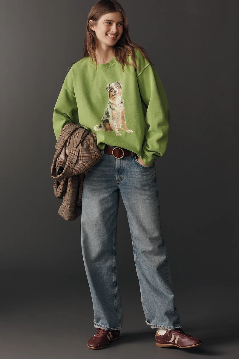 By Anthropologie Australian Shepherd Pullover Sweatshirt