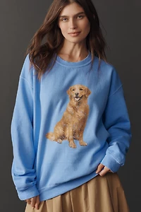 By Anthropologie Golden Retriever Pullover Sweatshirt