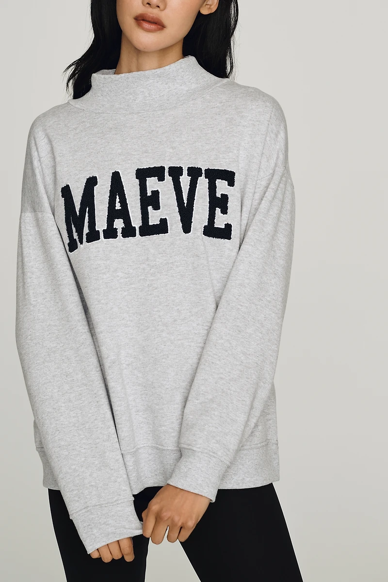 Maeve Cotton Fleece Tufted Sweatshirt