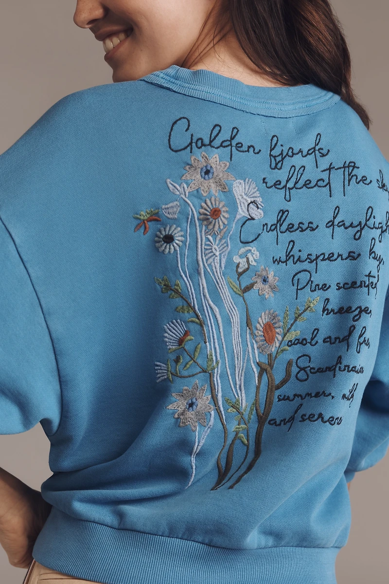 The Niki Bubble Sweatshirt by Pilcro: Embroidered Edition