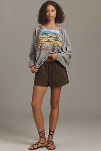 Pilcro Embroidered Pullover Sweatshirt