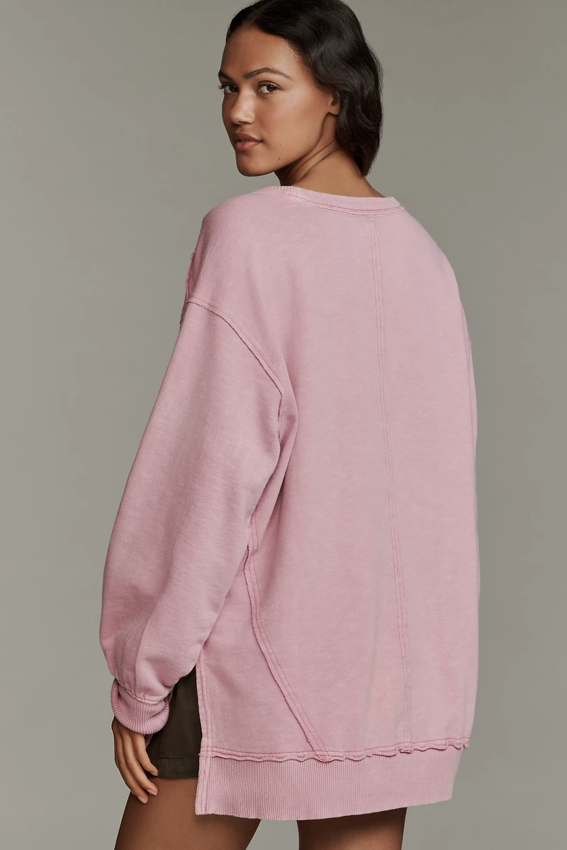 Pilcro Long-Sleeve V-Neck Oversized Popover Top