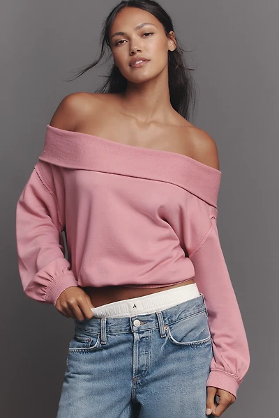 Pilcro Long-Sleeve Slouchy Off-The-Shoulder Top