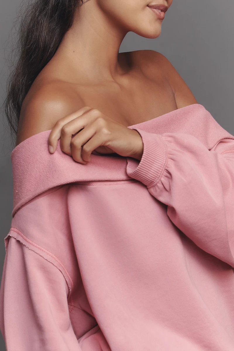 Pilcro Long-Sleeve Slouchy Off-The-Shoulder Top