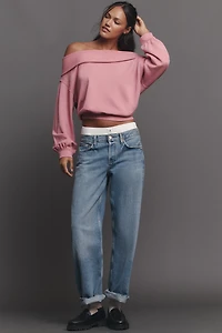 Pilcro Long-Sleeve Slouchy Off-The-Shoulder Top