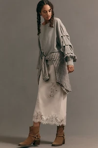 Pilcro Tucked-Sleeve Pullover