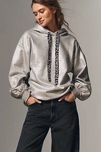 Pilcro Foiled Sequin Hooded Sweatshirt