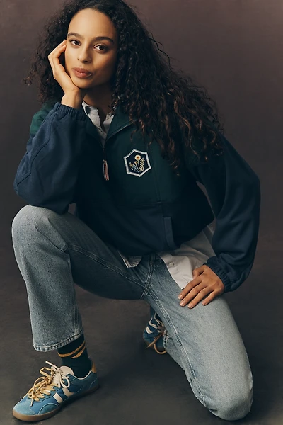 Pilcro Shetland Half-Zip Pullover Sweatshirt