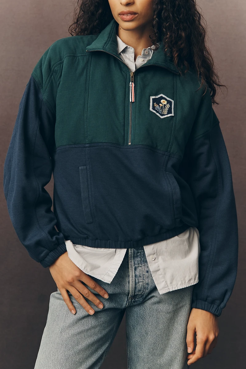 Pilcro Shetland Half-Zip Pullover Sweatshirt