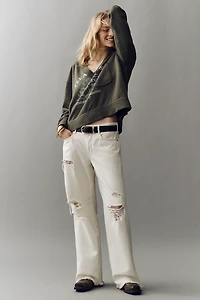 Pilcro V-Neck Graphic Sweatshirt