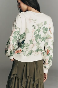 By Anthropologie Secret Garden Long-Sleeve Crew-Neck Sweater