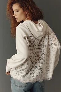 By Anthropologie Relaxed Lace Hoodie