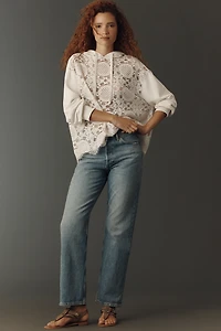 By Anthropologie Relaxed Lace Hoodie