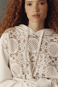 By Anthropologie Relaxed Lace Hoodie