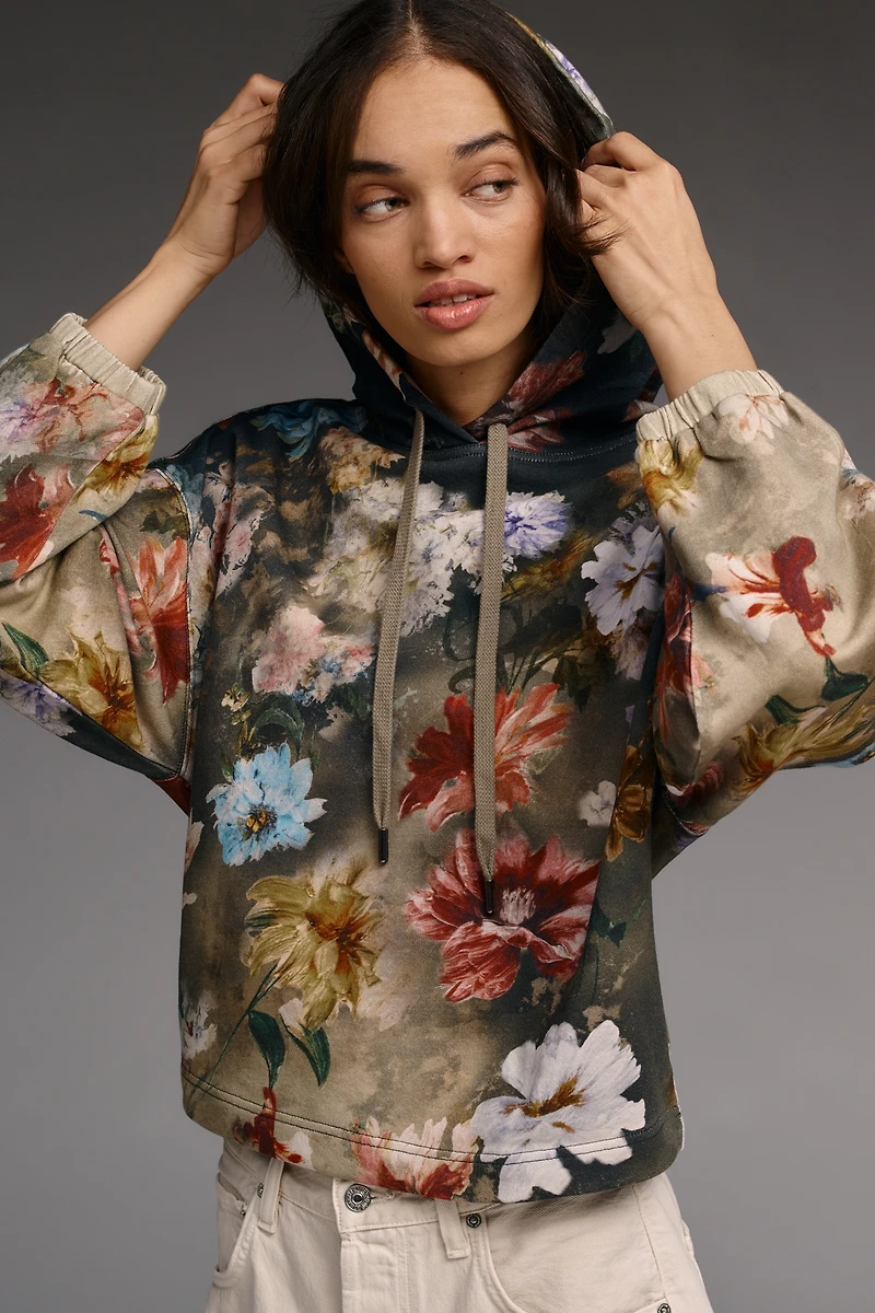 Pilcro Cotton Printed Hooded Sweatshirt