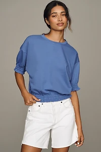 Maeve Short-Sleeve Bubble Sweatshirt
