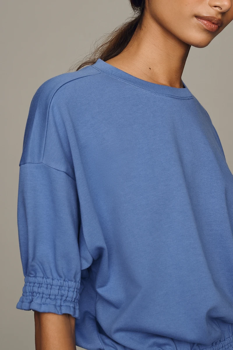 Maeve Short-Sleeve Bubble Sweatshirt