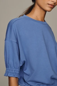 Maeve Short-Sleeve Bubble Sweatshirt