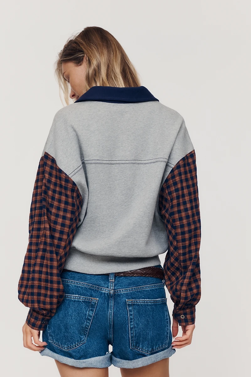 Pilcro 100% Cotton Mixed Knit Pullover