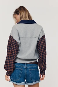 Pilcro 100% Cotton Mixed Knit Pullover