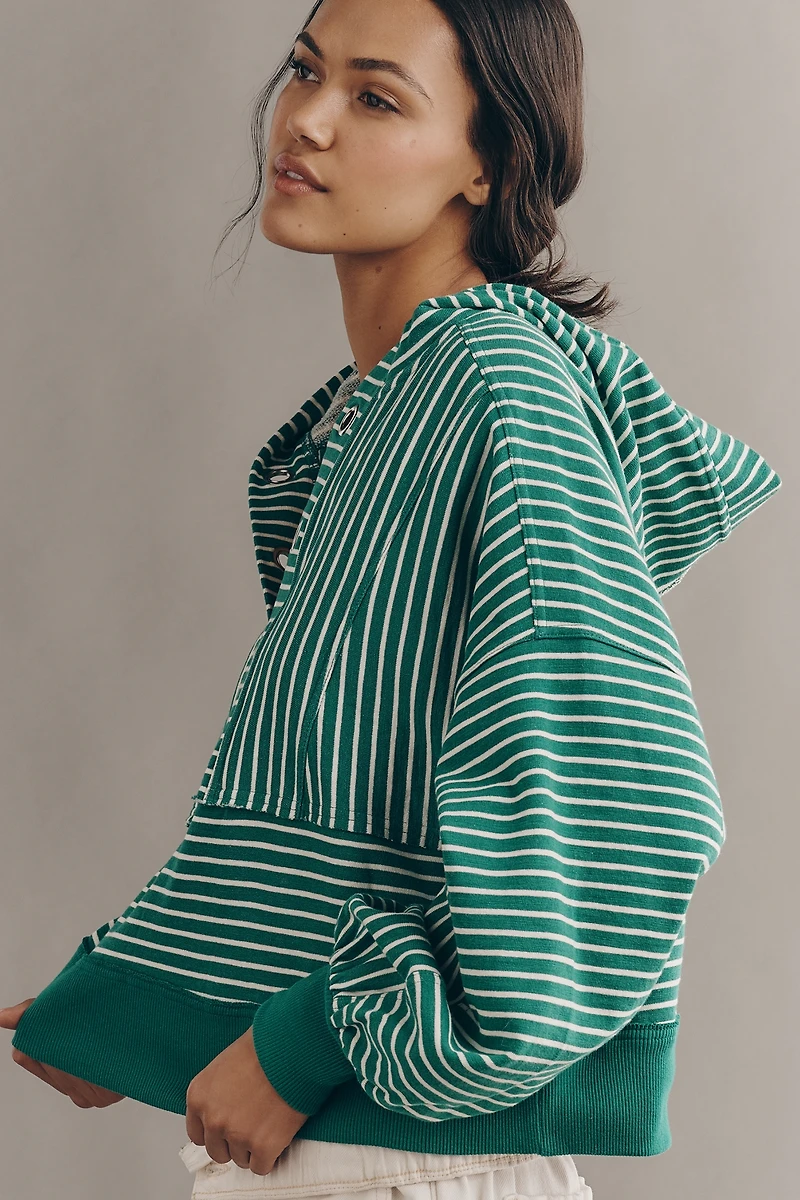 Pilcro Cotton Grommet Hooded Sweatshirt
