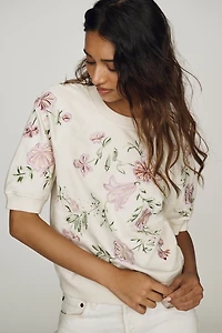 By Anthropologie Cotton Floral Sweatshirt