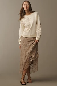 Pilcro Beaded Embroidered Sweatshirt