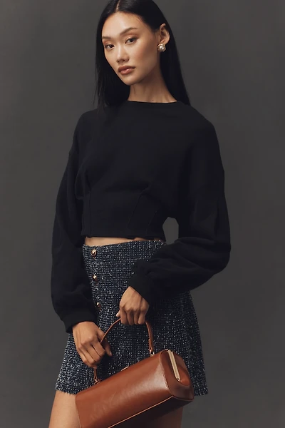 By Anthropologie Waisted Crop Sweatshirt